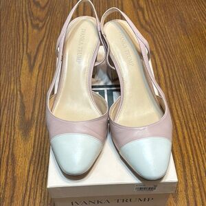 Ivanka Trump Pink and Cream Slingback Heels